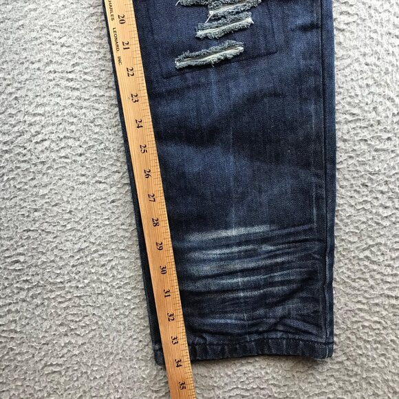Smoke‎ Rise Original Vintage Denim Distressed Jeans Size 38/34 Cotton Blend - Picture 5 of 9